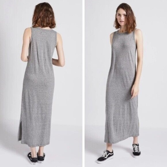 Current/Elliott The Perfect Muscle Tee Maxi Dress Heather Gray - Size 3 Large - Picture 2 of 7
